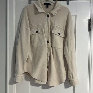 Fleece White Shacket